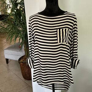 Loft black and white blouse.  Size medium.